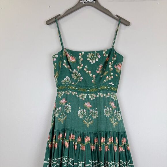 Agua Bendita Green Floral Maxi Dress - Picture 5 of 11